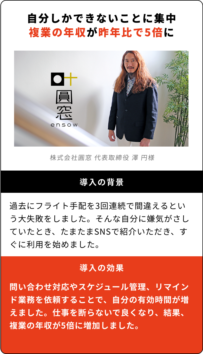 自分しかできないことに集中。複業の年収が昨年比で5倍に